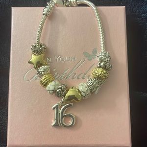 Sweet 16 birthday charm bracelet